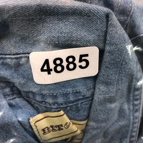 Bit & Bridle Men's Chambre Shirt XL Sleeveless Button Up Pocket Blue Denim Casua - Picture 15 of 15